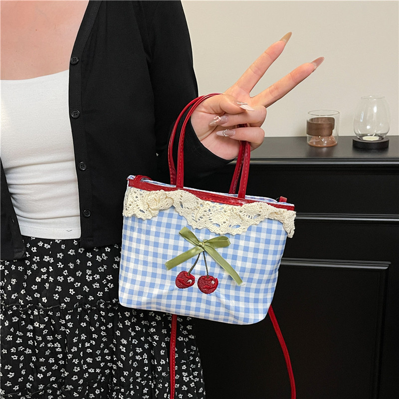 Women Bags Branded - Kadın Yeni Çanta Kore Kareli Puantiyeli