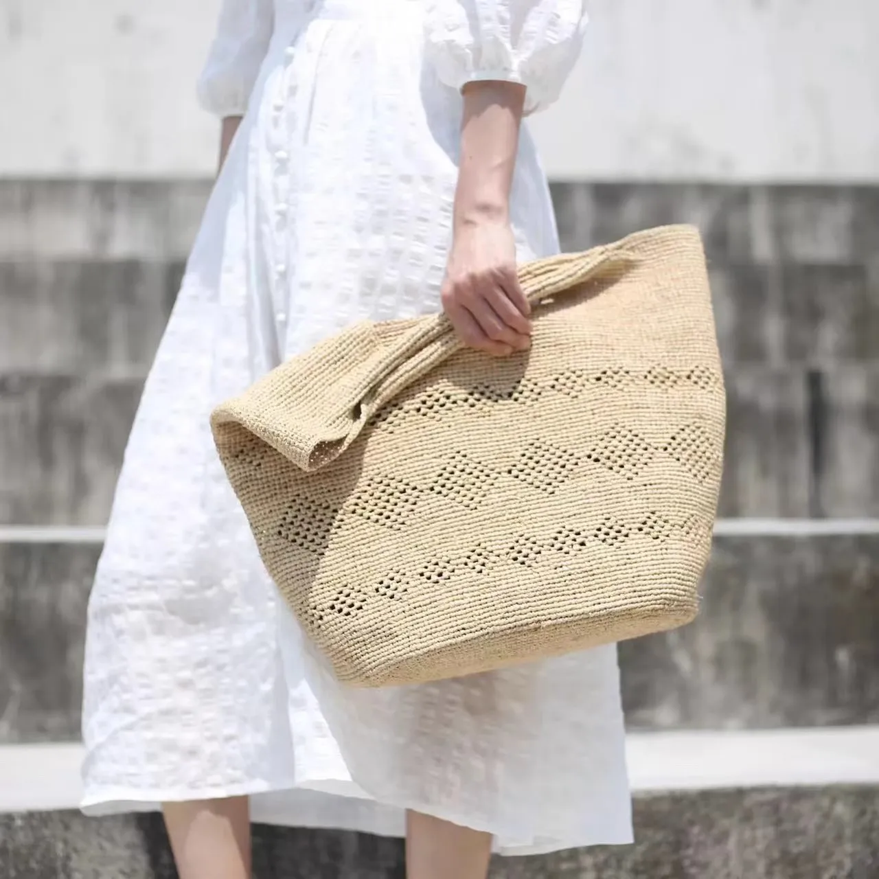 Büyük Kapasiteli Doğal Rafya H - Women'S Raffia Bags incelemesi ve fiyatı